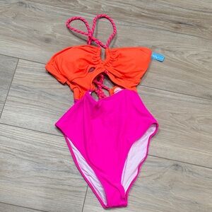 Women’s Popvil Pink and Orange Swimsuit